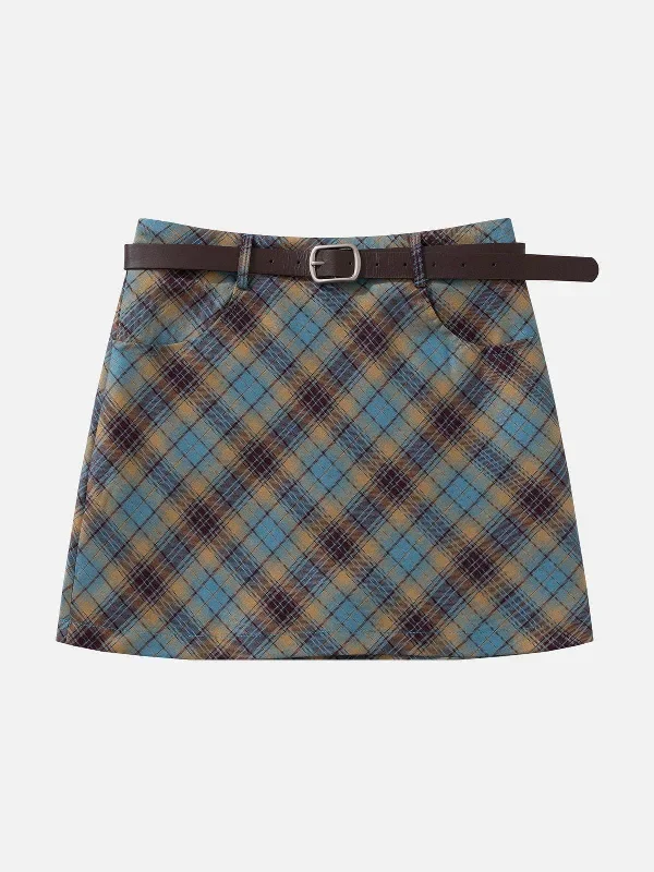 Aelfric Eden Belt Plaid Skirt