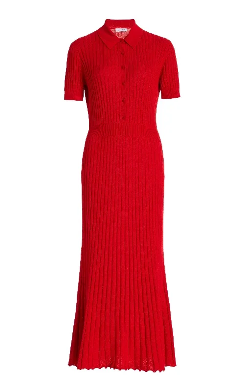 Amor Knit Dress in Red Topaz Cashmere Silk