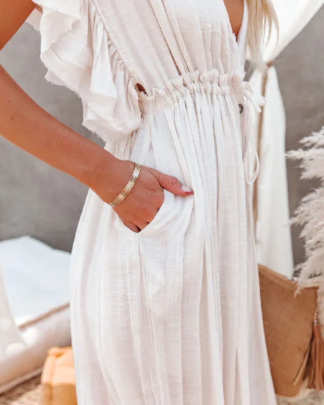 anika-pocketed-button-down-ruffle-maxi-dress-bamboo-cream