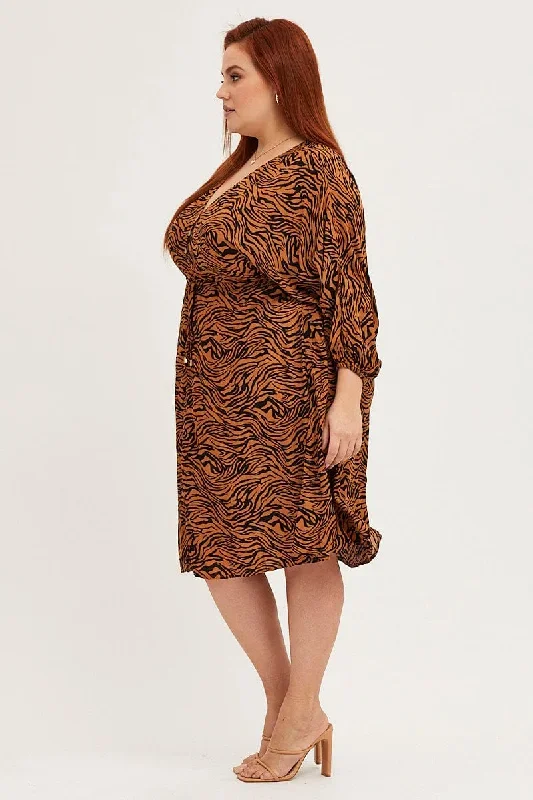 animal-print-v-neck-3-4-sleeve-rayon-dress-ced1282-34ab