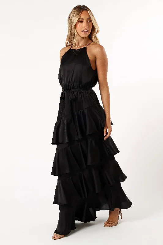 Annalise Tiered Maxi Dress - Black