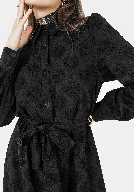 arachnida-jacquard-mini-shirt-dress