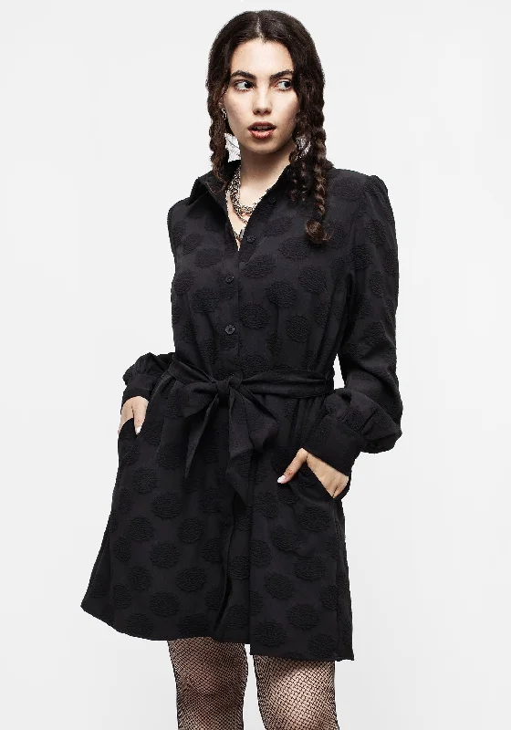 arachnida-jacquard-mini-shirt-dress