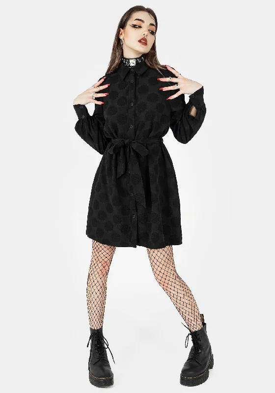 arachnida-jacquard-mini-shirt-dress