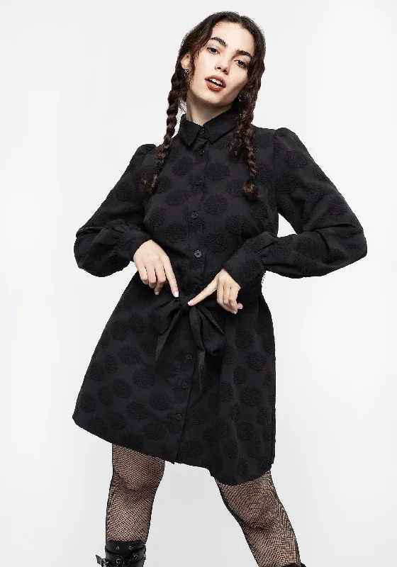 arachnida-jacquard-mini-shirt-dress