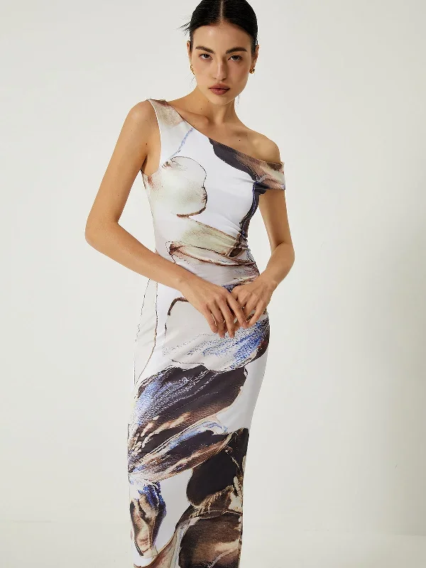 asymmetrical-printed-off-shoulder-slim-long-dress