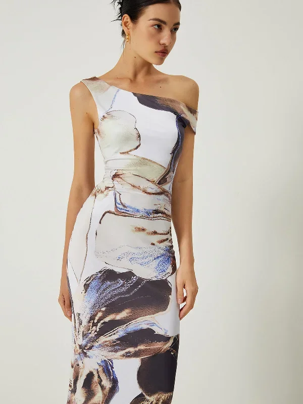 asymmetrical-printed-off-shoulder-slim-long-dress