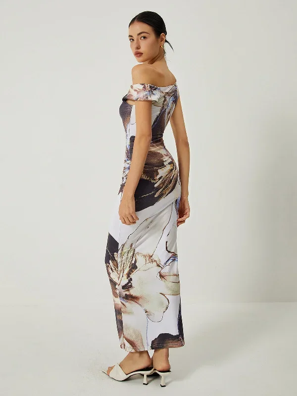 asymmetrical-printed-off-shoulder-slim-long-dress