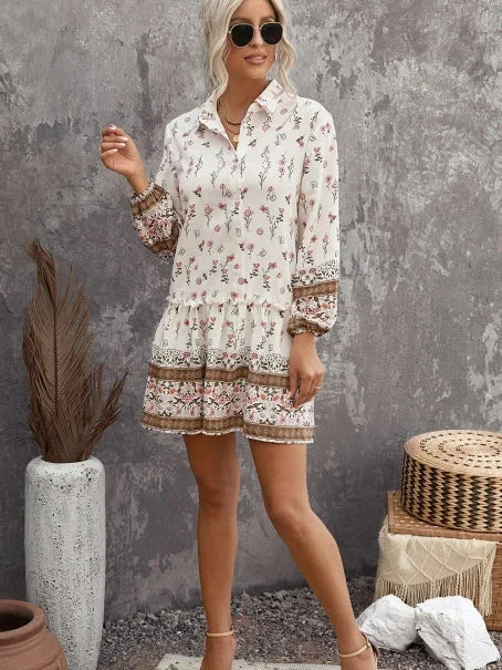 Balloon Sleeve Shirt Dress