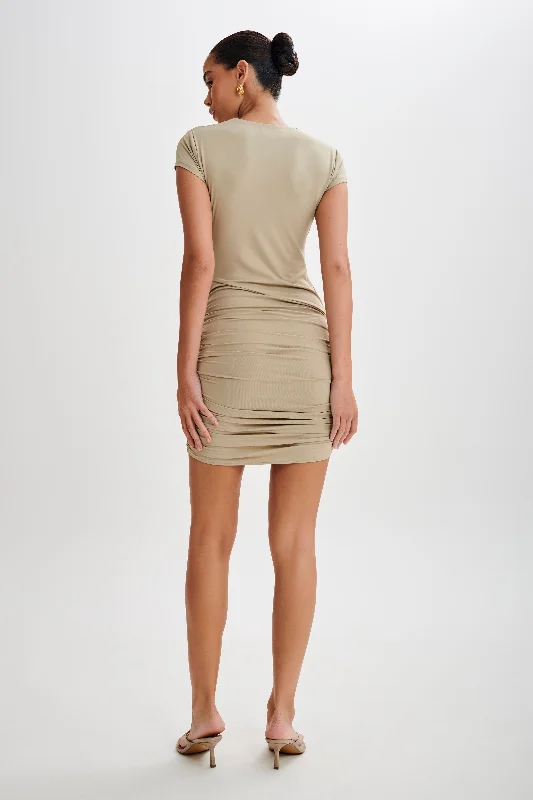 baylee-recycled-nylon-mini-dress-taupe