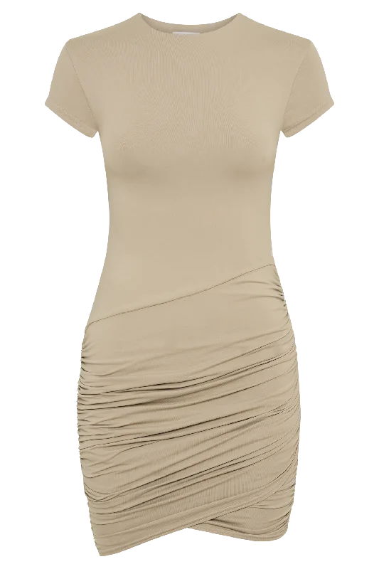 baylee-recycled-nylon-mini-dress-taupe