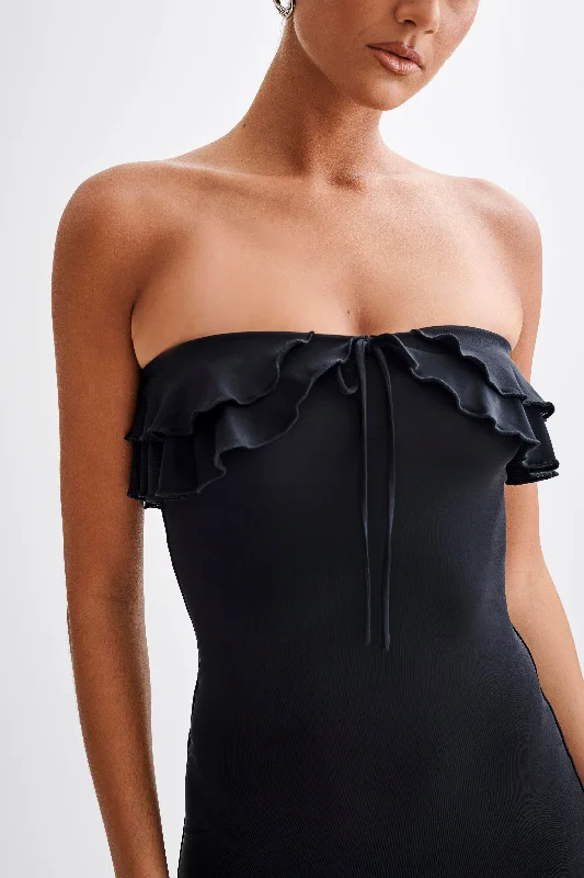 bea-strapless-slinky-ruffle-midi-dress-black