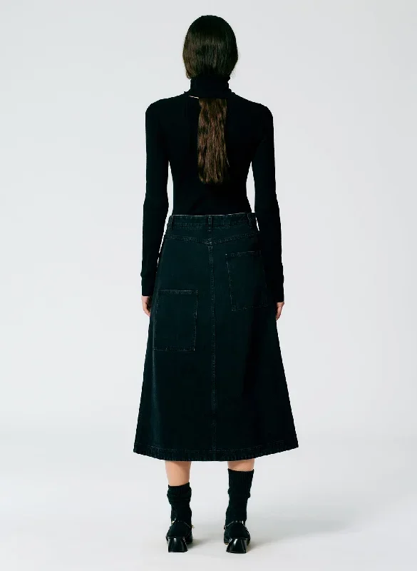 black-denim-midi-aline-skirt-black