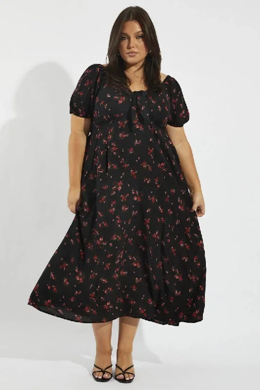 black-floral-puff-sleeve-midi-dress-tie-front-cdd2065ac-34a-1