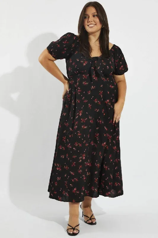 black-floral-puff-sleeve-midi-dress-tie-front-cdd2065ac-34a-1