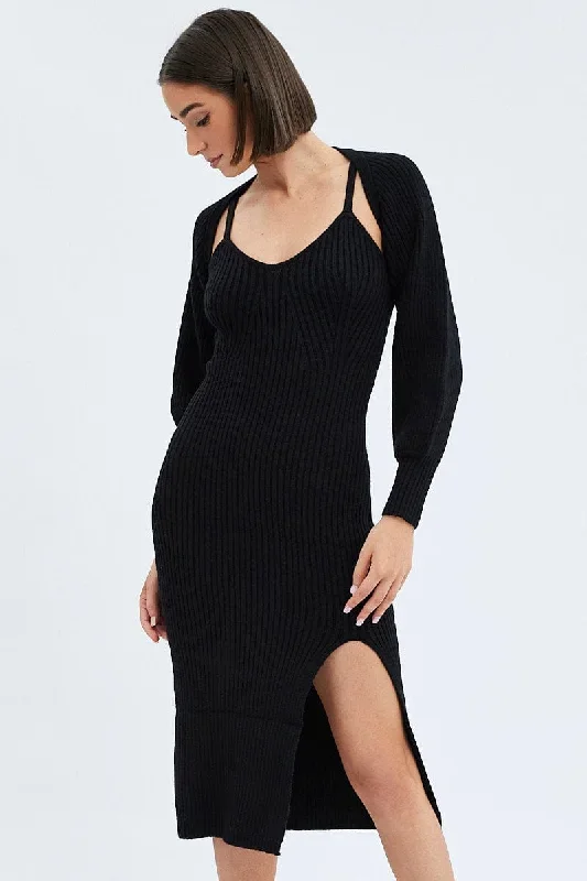 black-knit-midi-dress-and-shrug-set-dd3029-45p-2