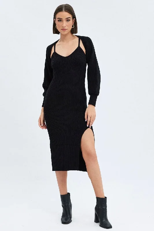 black-knit-midi-dress-and-shrug-set-dd3029-45p-2