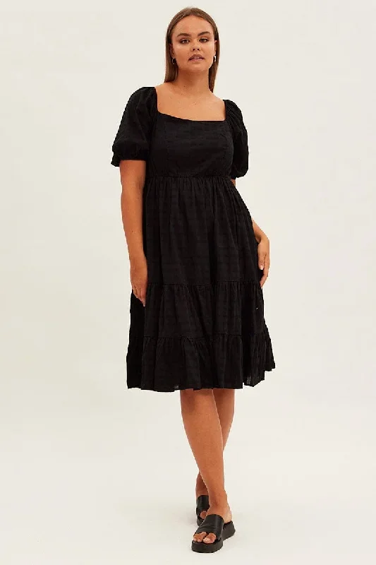 black-midi-dress-puff-sleeve-sweetheart-neck-textured-cdd25533-35a-2