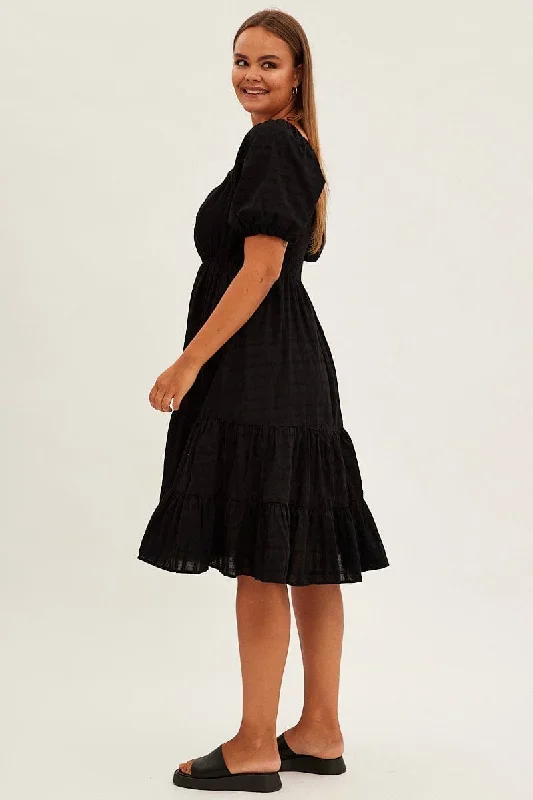 black-midi-dress-puff-sleeve-sweetheart-neck-textured-cdd25533-35a-2