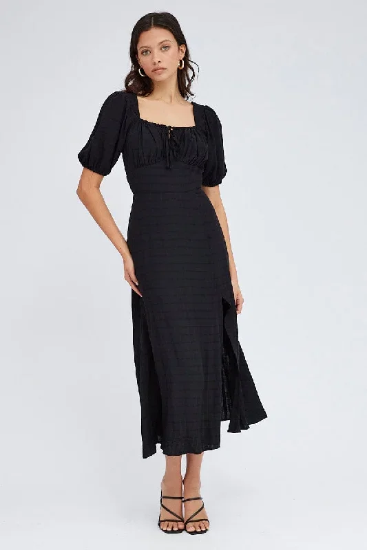 black-midi-dress-short-sleeve-ruched-bust-dd2244h-81r-1