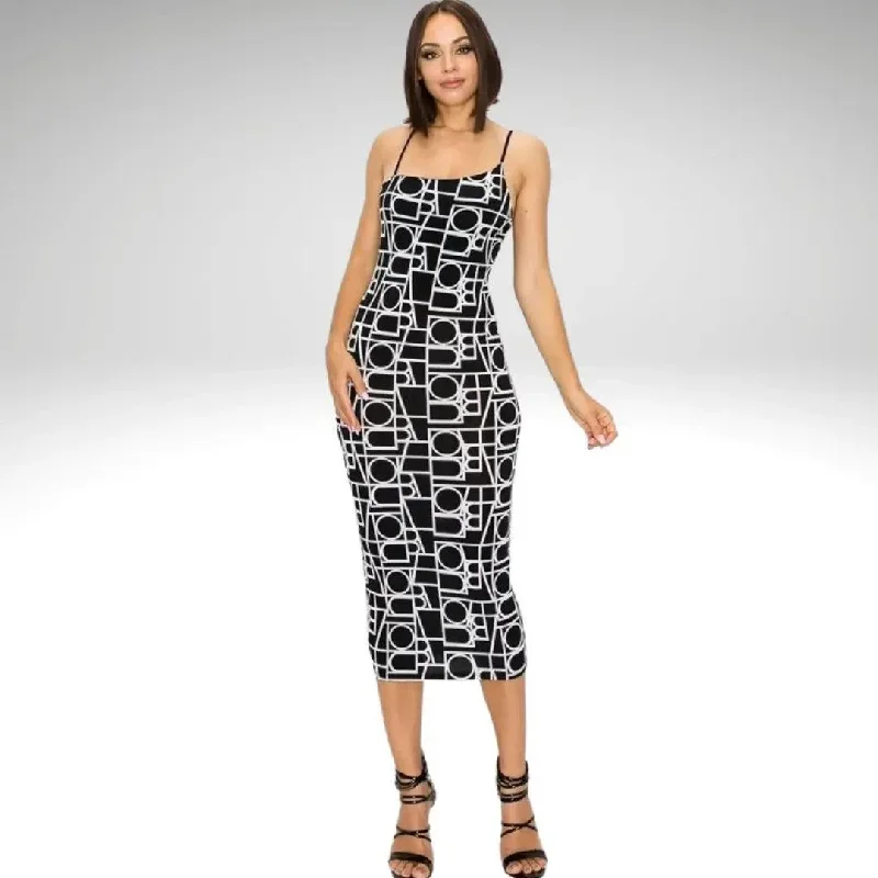 Bria Black & White Cubist Midi