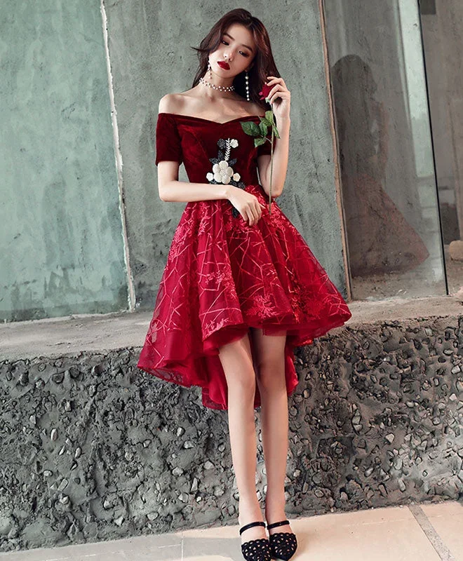 burgundy-tulle-applique-short-prom-dress-homecoming-dress