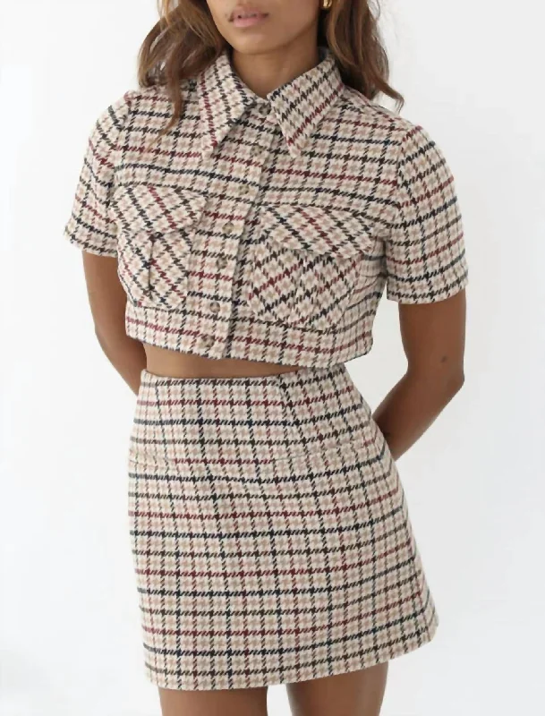 Coco Mini Skirt In Newbury Plaid Tweed