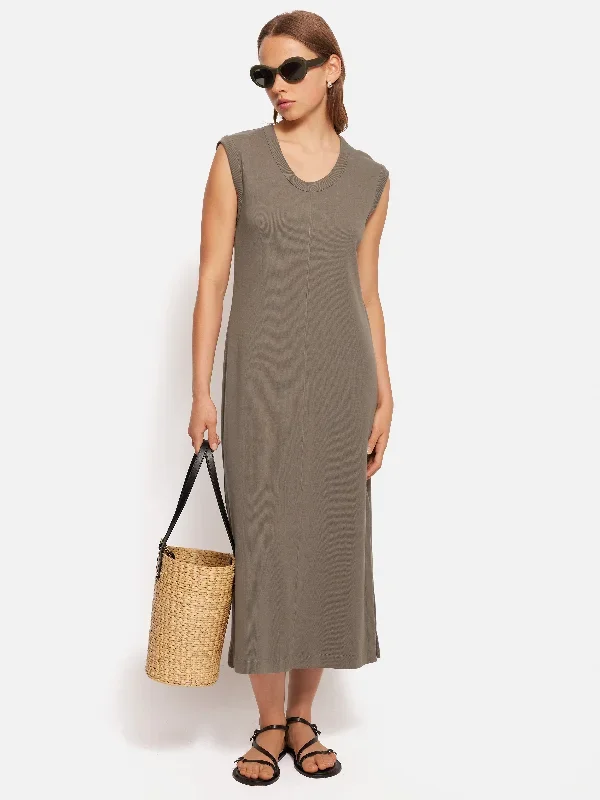 Column T Shirt Dress | Taupe