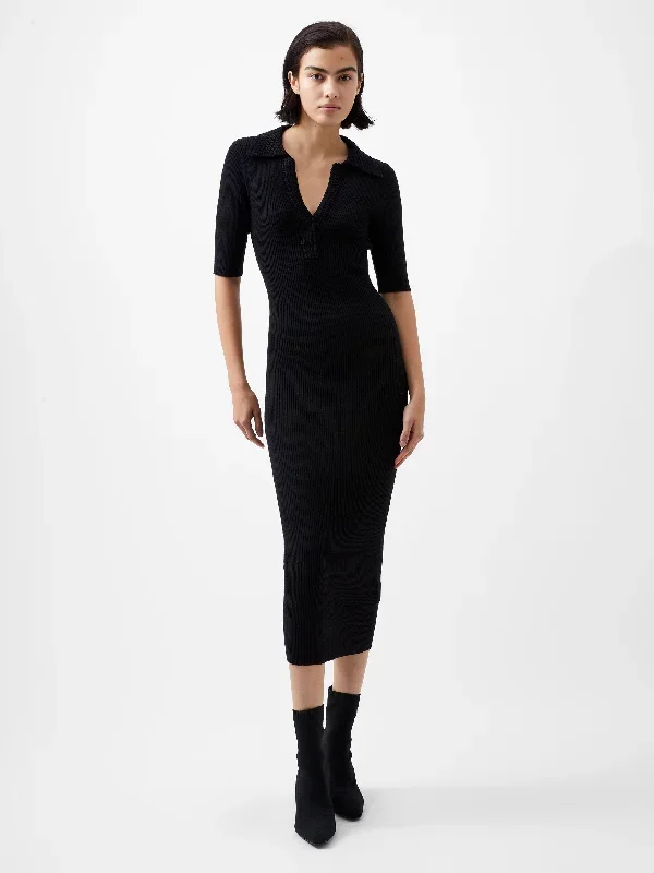 cosysoft-v-neck-midi-dress-black