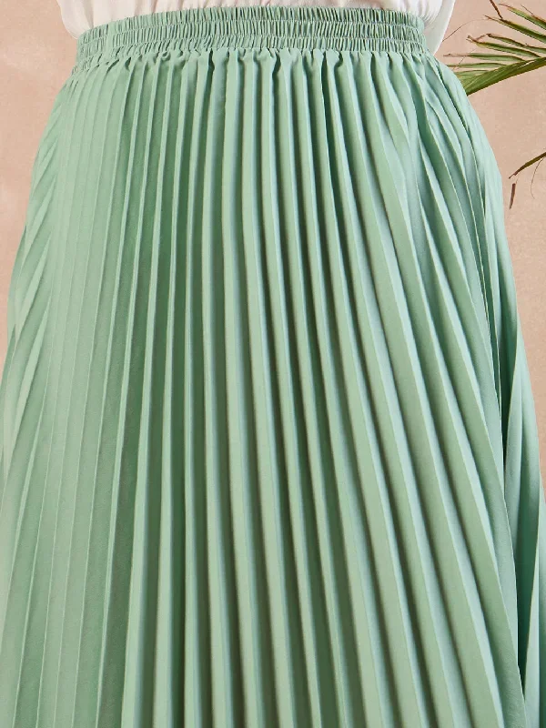 cur-sk5440gr-berrylush-curve-green-solid-high-rise-pleated-a-line-maxi-skirt