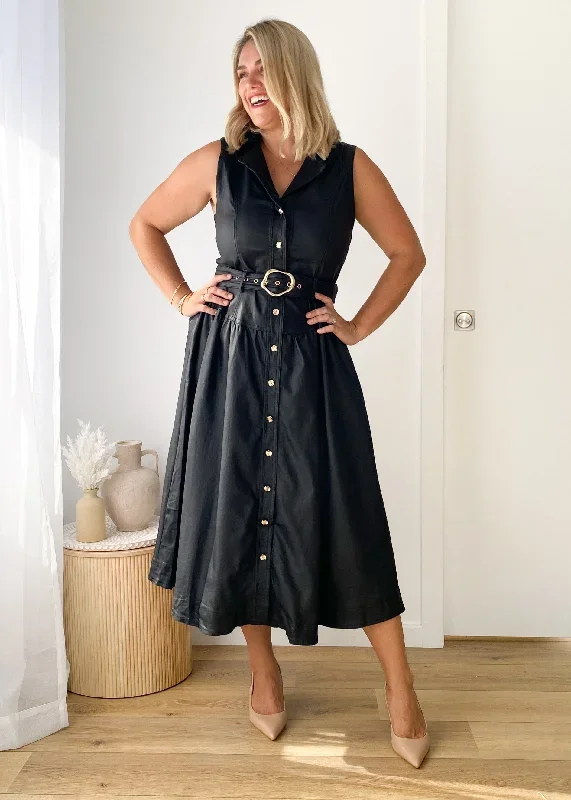 Deksoe Midi Dress - Black