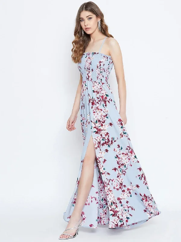 dr409bl-blue-floral-print-shoulder-strap-smocked-maxi-dress