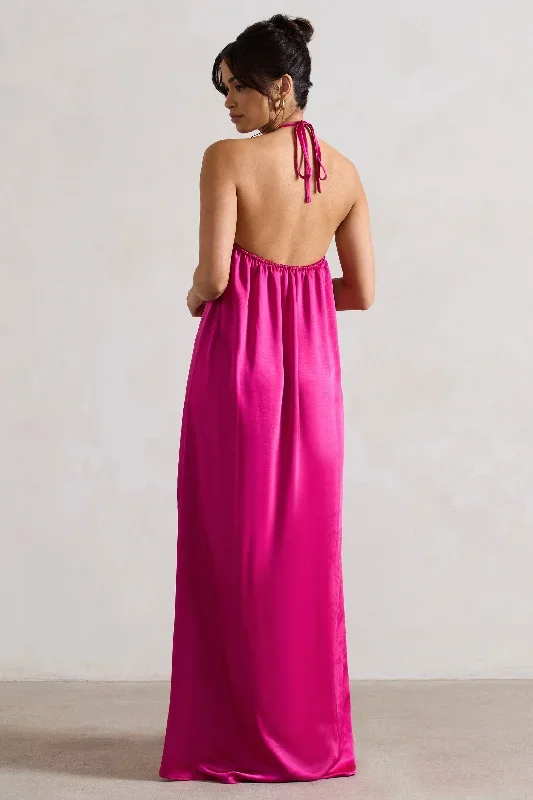 everleigh-dark-pink-satin-relaxed-fit-maxi-column-dress-with-corsage-cl132274112