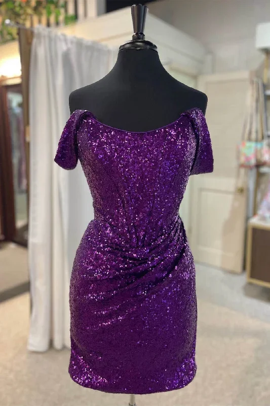 fitted-off-the-shoulder-fuchsia-sequined-mini-homecoming-dress