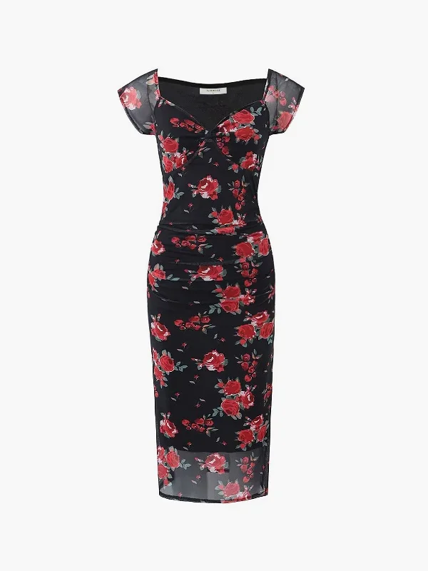 floral-print-ruched-side-midi-dress