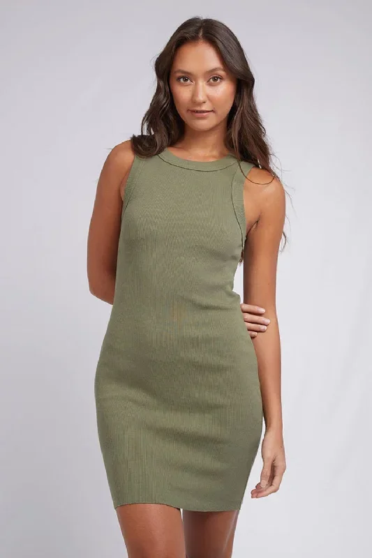 Frida Khaki Tank Mini Dress