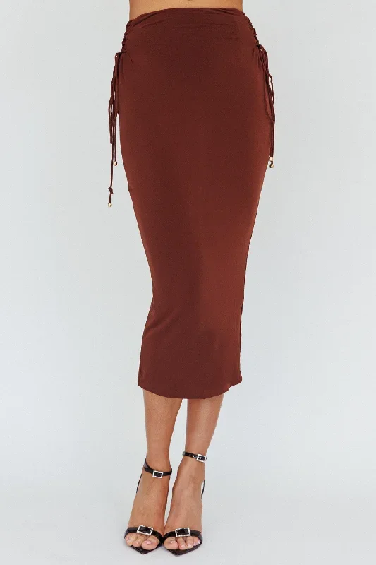 graziella-lace-up-midi-skirt-chocolate