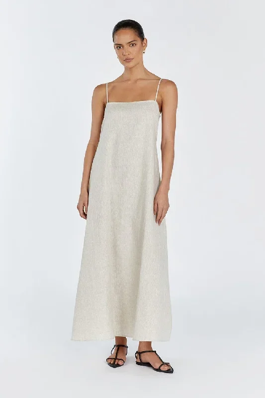 JEM NATURAL LINEN MAXI DRESS