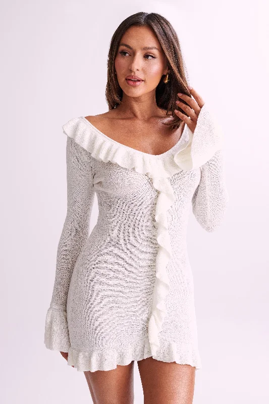 karolina-knit-mini-dress-with-frill-white