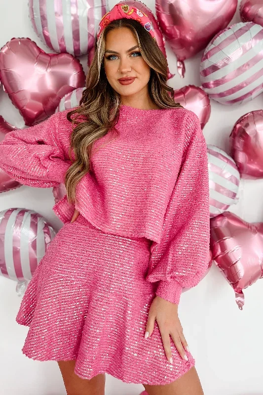 katalina-textured-sequin-two-piece-skirt-set-fuchsia