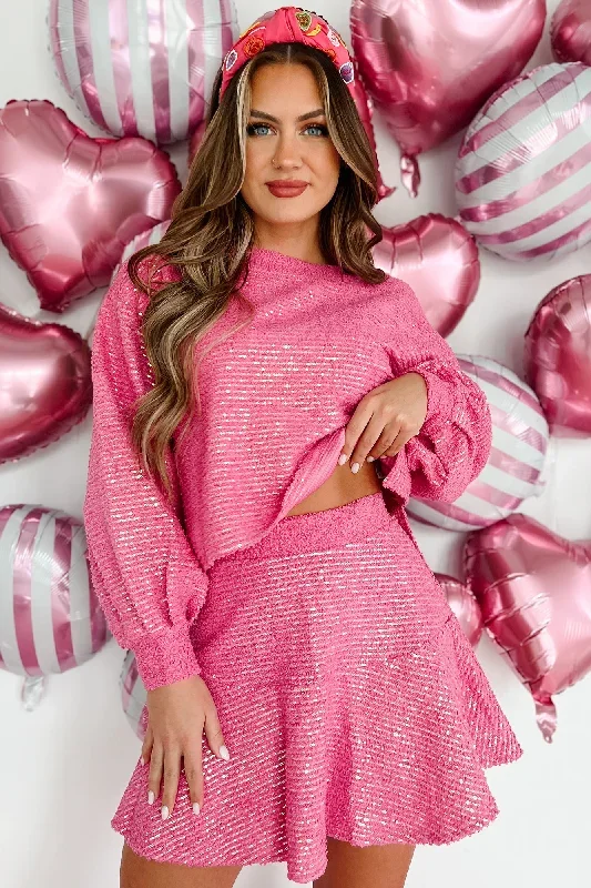 katalina-textured-sequin-two-piece-skirt-set-fuchsia