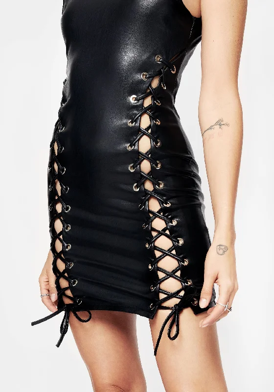 laced-pu-leather-mini-dress