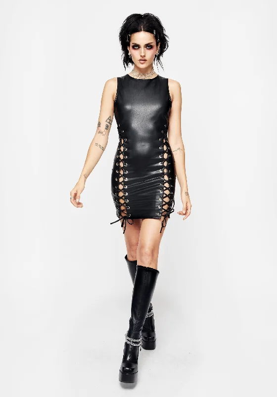 laced-pu-leather-mini-dress