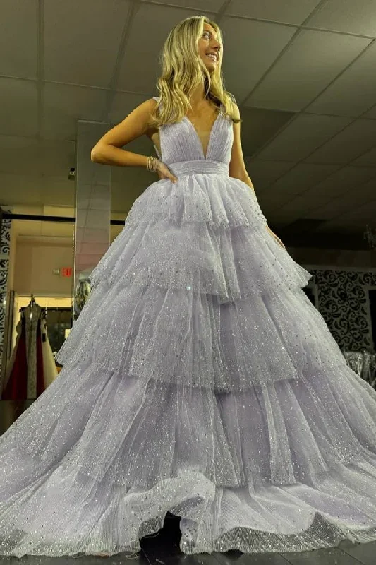 lavender-v-neck-sequins-tulle-ruffle-prom-dress