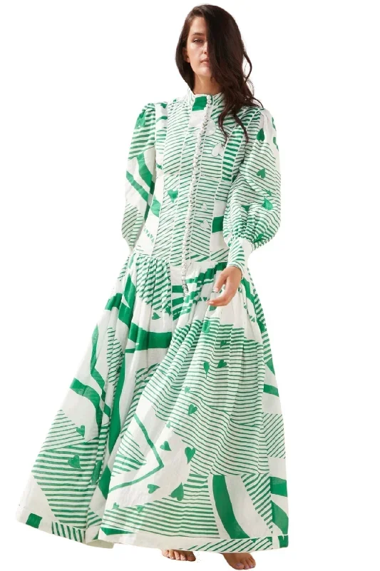 MACKENZIE MODE Button Me Up Maxi (Green)