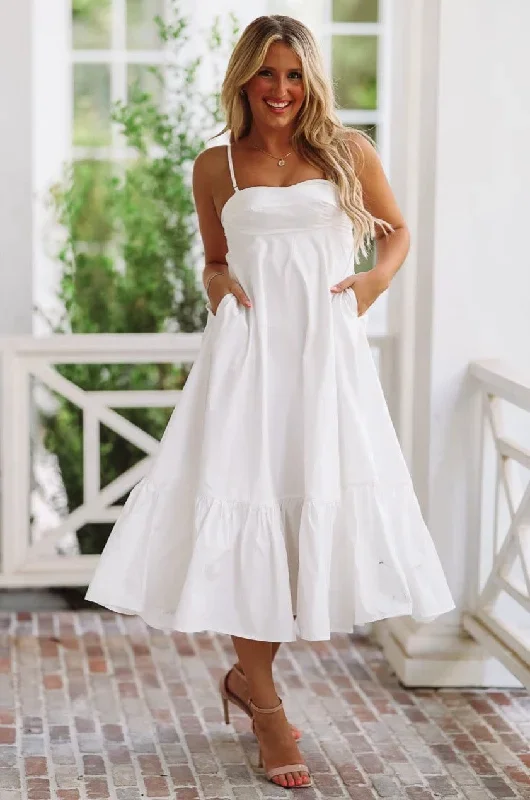 Made for Madrid Midi Dress - White