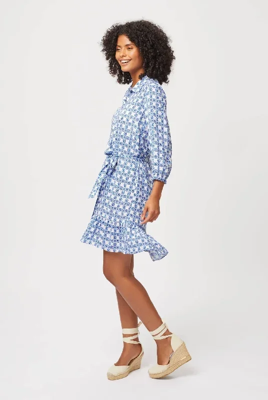 Mahoe Bay Mini Ruffle Shirt Dress