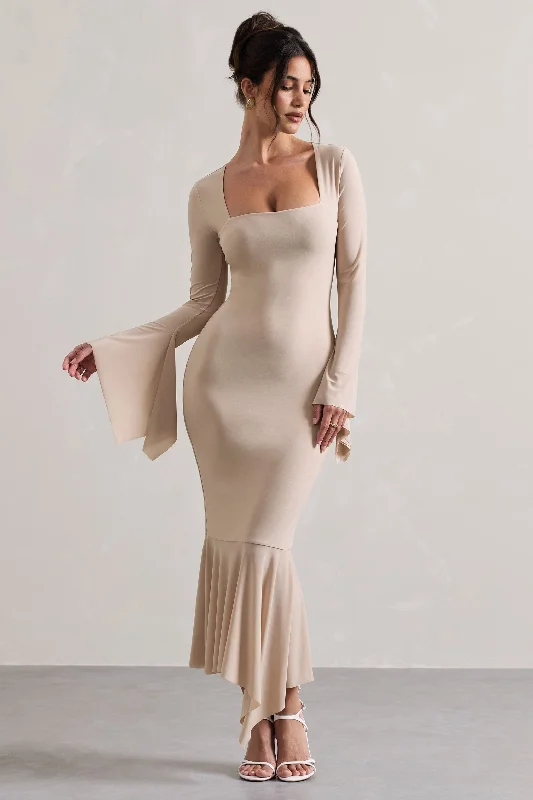 meliora-champagne-square-neck-flute-sleeve-asymmetric-midi-dress-cl132243059