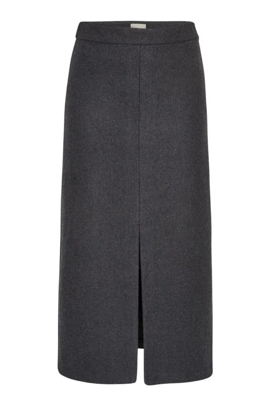 Moss Copenhagen - Chisabelle Skirt Wool Mini Skirt - Anthracite Mel