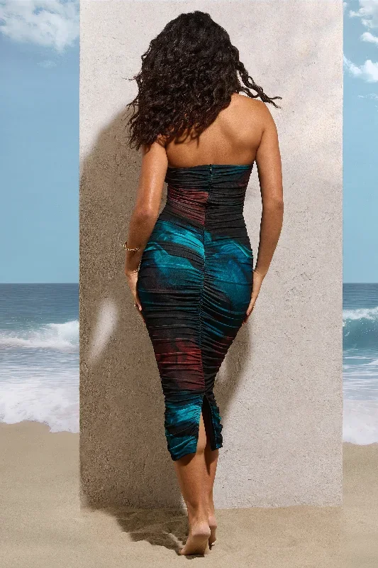 my-girl-blue-print-strapless-bodycon-ruched-mesh-midi-dress-cl129493129